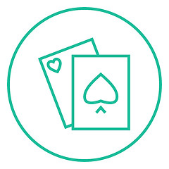 Image showing Playing cards line icon.