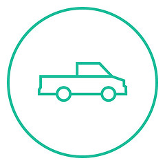 Image showing Pick up truck line icon.