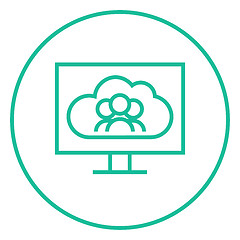 Image showing Cloud computing line icon.