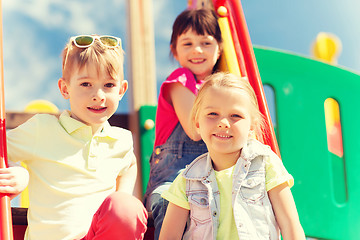 Image showing group of happy kids on children playground