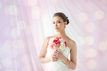 Image showing beautiful asian woman with flower and jewelry