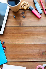 Image showing close up of stationery or school supplies on table