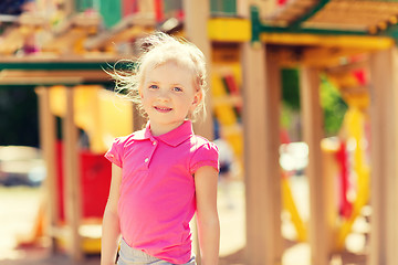 Image showing happy little girl on children playground