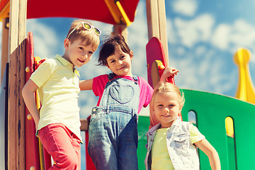 Image showing group of happy kids on children playground