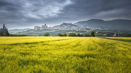 Image showing Assisi in Italy Umbria at the evening