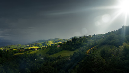 Image showing bad weather landscape at Urbino Italy