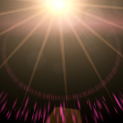 Image showing sun with rays ands sparkles