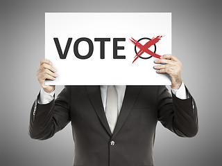 Image showing business man message vote