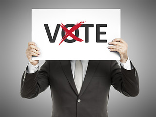 Image showing business man message vote