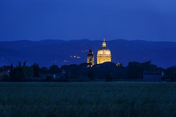 Image showing Illuminated Basilica di Santa Maria degli Angeli