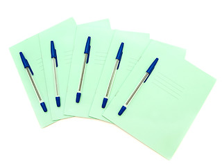 Image showing Exercise Books With Ballpoints