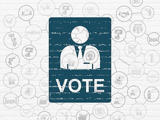 Image showing Political concept: Ballot on wall background