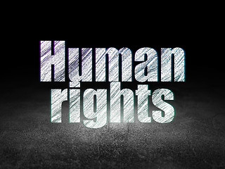 Image showing Political concept: Human Rights in grunge dark room