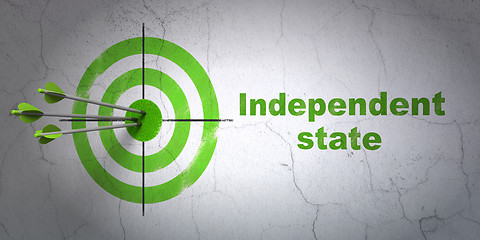 Image showing Political concept: target and Independent State on wall background