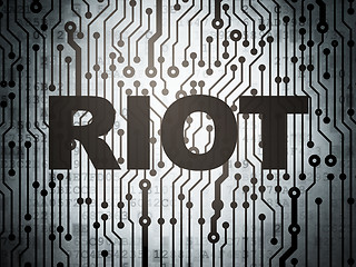 Image showing Political concept: circuit board with Riot