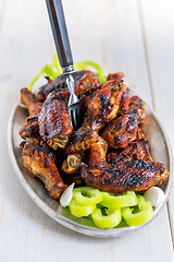 Image showing Chicken wings in honey and soy sauce.