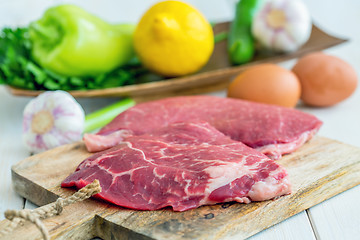 Image showing Marble beef for preparing schnitzels.