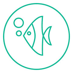 Image showing Fish under water line icon.