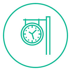 Image showing Train station clock line icon.