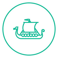 Image showing Old ship line icon.