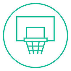 Image showing Basketball hoop line icon.