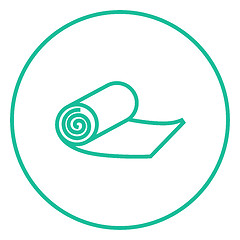 Image showing Camping carpet line icon.