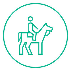 Image showing Horse riding line icon.