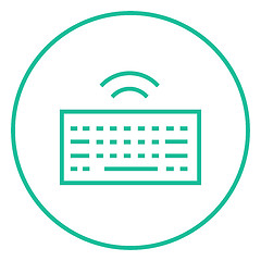 Image showing Wireless keyboard line icon.