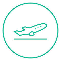 Image showing Plane taking off line icon.