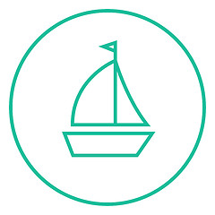 Image showing Sailboat line icon.