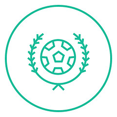 Image showing Soccer badge line icon.