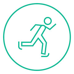 Image showing Speed skating line icon.