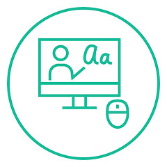 Image showing Online education line icon.