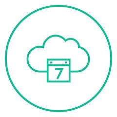 Image showing Cloud computing line icon.