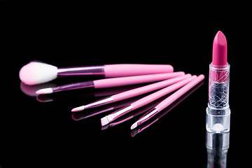 Image showing makeup and brushes cosmetic set 