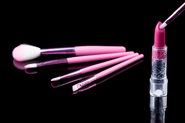 Image showing makeup and brushes cosmetic set 