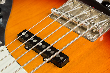 Image showing Electric bass guitar detail shots