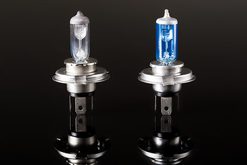 Image showing halogen car lamp, isolate on black.