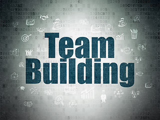 Image showing Business concept: Team Building on Digital Data Paper background