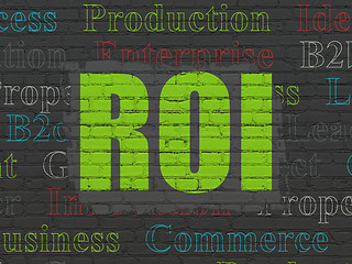 Image showing Finance concept: ROI on wall background