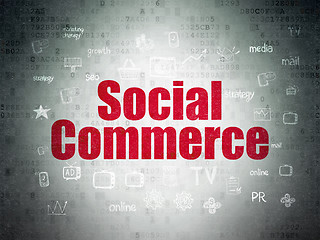 Image showing Advertising concept: Social Commerce on Digital Data Paper background