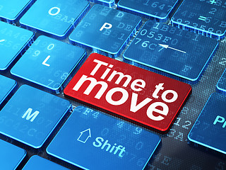 Image showing Time concept: Time to Move on computer keyboard background