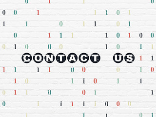 Image showing Business concept: Contact us on wall background