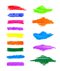 Image showing Abstract colorful hand draw elements