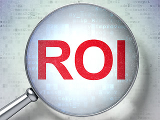 Image showing Finance concept: ROI with optical glass