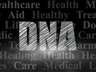 Image showing Health concept: DNA in grunge dark room