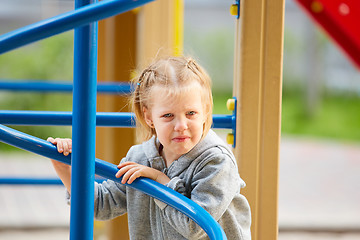 Image showing Beautiful sad little girl crying