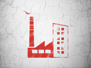 Image showing Manufacuring concept: Industry Building on wall background