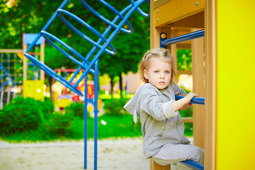 Image showing Portrait of a Thoughtful LIttle Girl