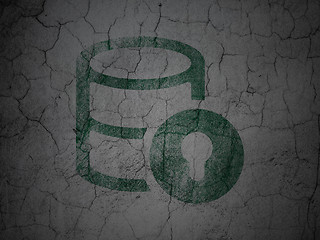 Image showing Software concept: Database With Lock on grunge wall background